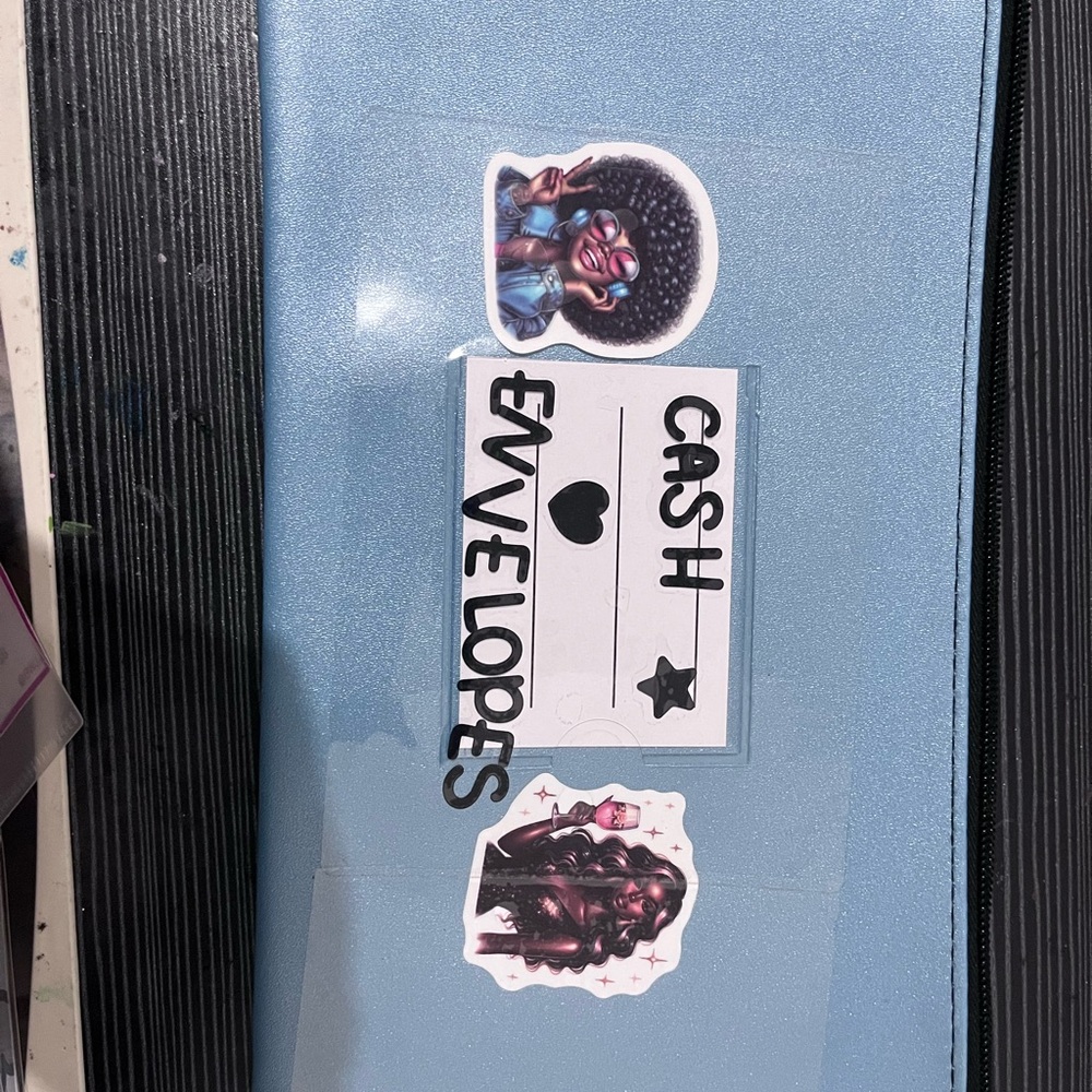 Light Blue Cash Envelope Organizer Wallet